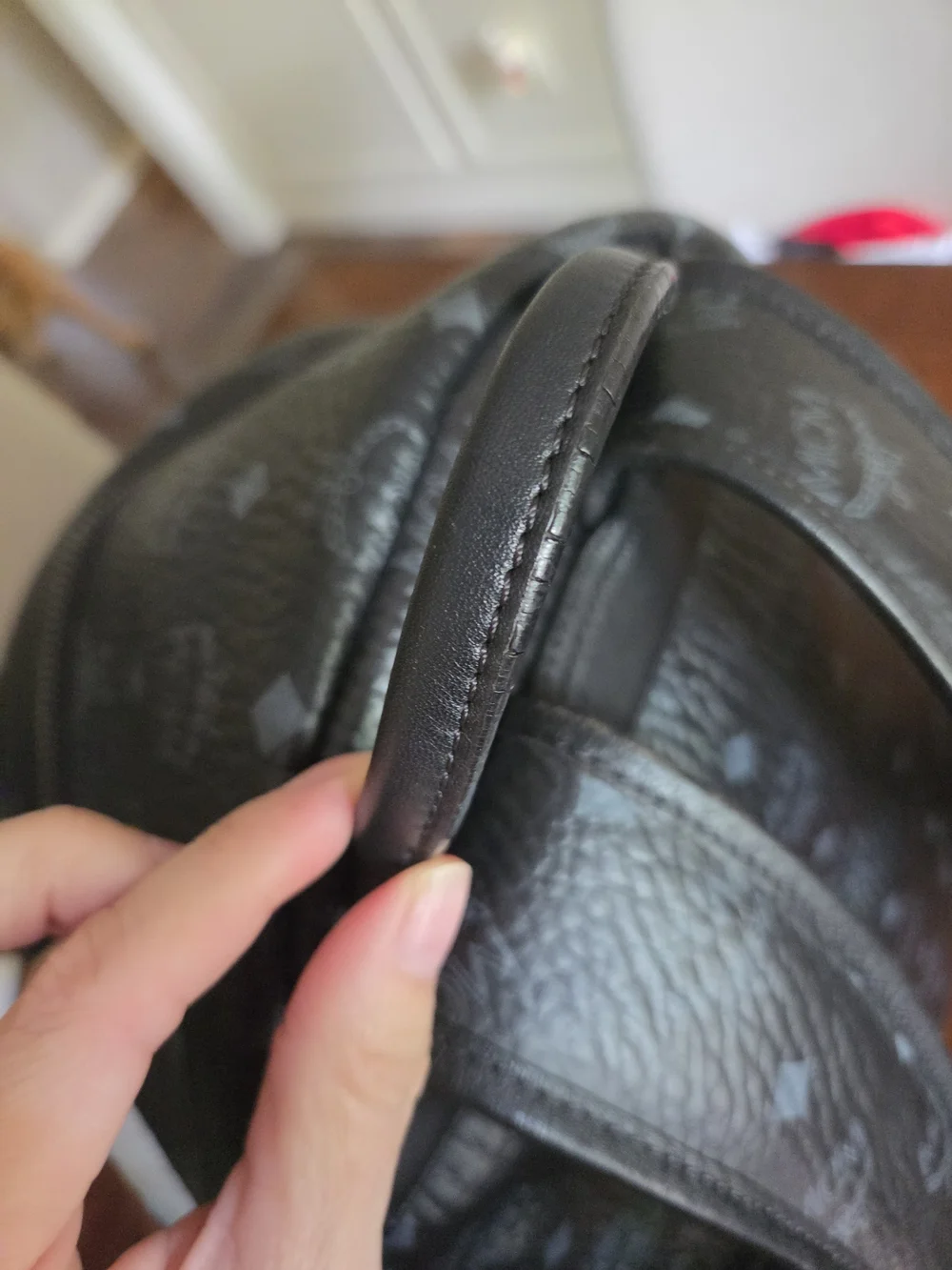 MCM Black Designer-Style Leather Backpack EUC